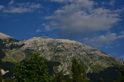 Low angle view of mountain against sky