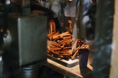 Close-up of food for sale in market