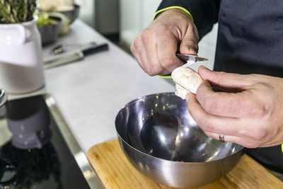 Chef cutting vegetables