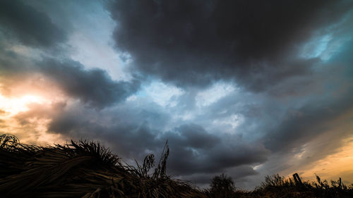 Low angle view of storm clouds in sky