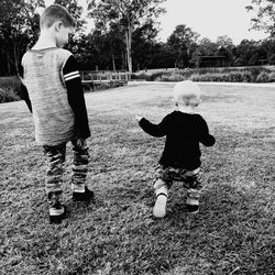 Boy playing in park