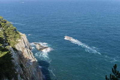 High angle view of sea