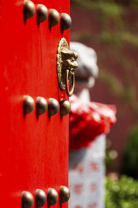 Close-up of metallic door