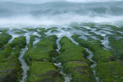 Aerial view of waterfall