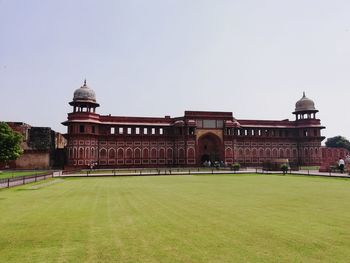 View of historic building against clear sky