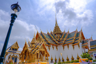 Low angle view of traditional building against sky