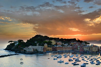 View of sea at sunset