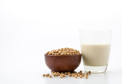 Close-up of coffee cup against white background