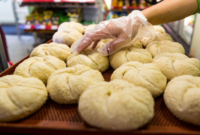 Close-up of fresh bread for sale