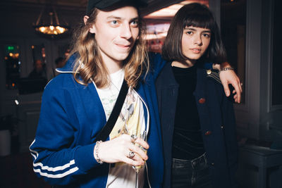 Portrait of smiling young couple