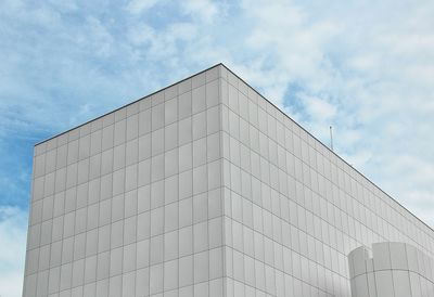 Low angle view of modern building against sky