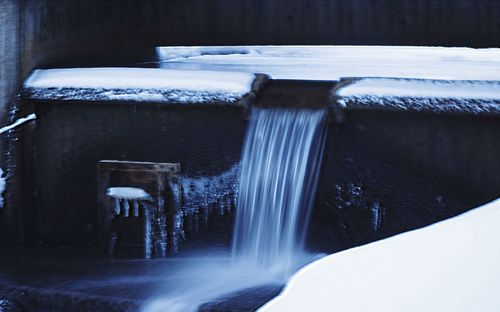 Close-up of frozen waterfall