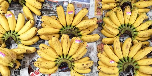 High angle view of fruits for sale in market