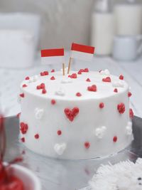 Close-up of cake on table