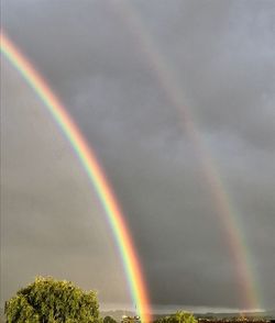 Scenic view of rainbow against sky