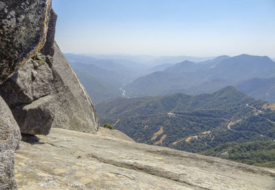 Scenic view of mountains against clear sky