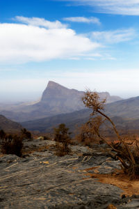 Scenic view of mountains against sky