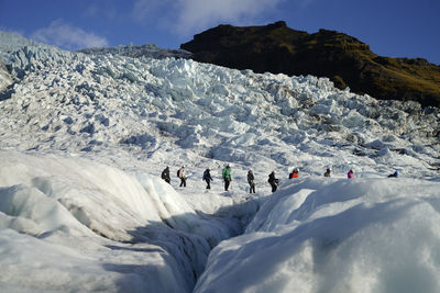 Glacier travel in skaftafell, iceland