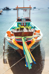 Boat on moored at beach