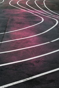 High angle view of empty running track