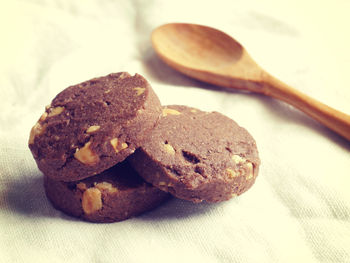 Close-up of cookies on table