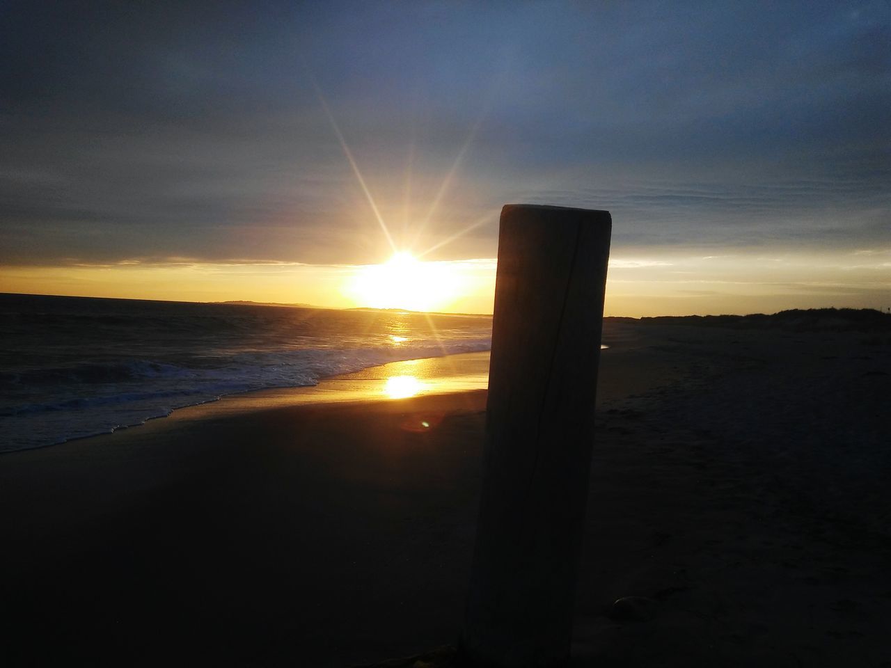 VIEW OF CALM SEA AT SUNSET