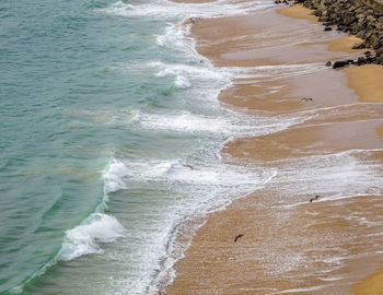 High angle view of sea waves