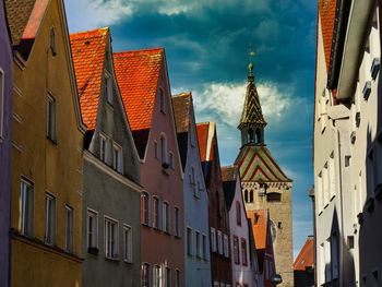 Low angle view of buildings against sky