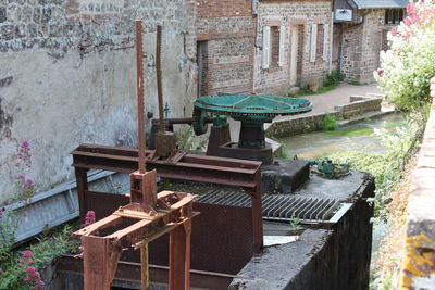 High angle view of old building