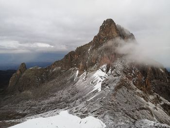 Scenic view of snowcapped mountain against sky