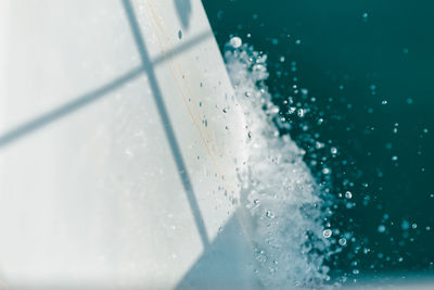 Close-up of water splashing in sea