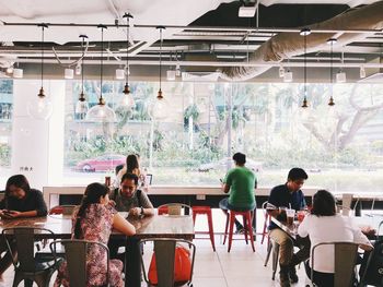 People sitting in restaurant