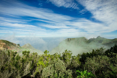 Scenic view of mountains against sky