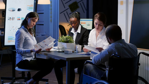 Business people having discussion at office