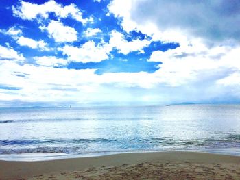 View of sea against cloudy sky