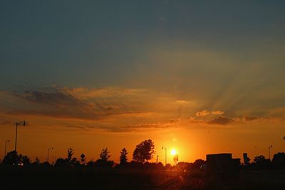 Silhouette landscape at sunset