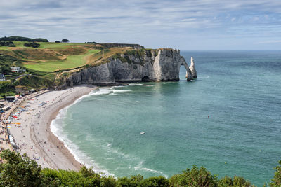 High angle view of sea against sky