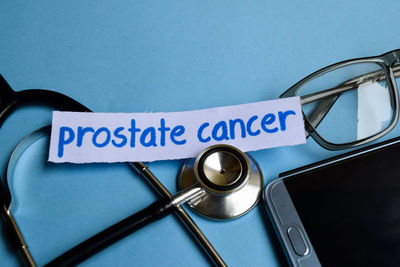 High angle view of information sign on wall