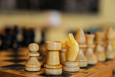 Close-up of chess pieces