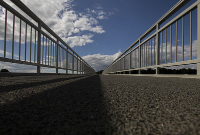 Surface level of road against sky