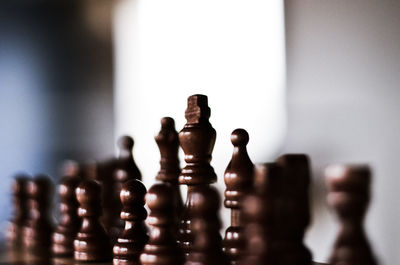 Close-up of chess pieces