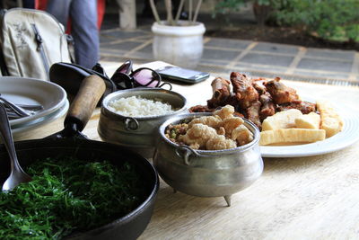 Close-up of food on table