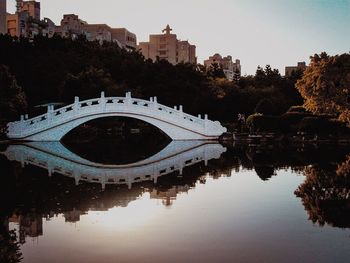 Reflection of buildings in river