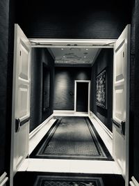 Interior of illuminated building