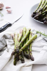 High angle view of vegetables on table