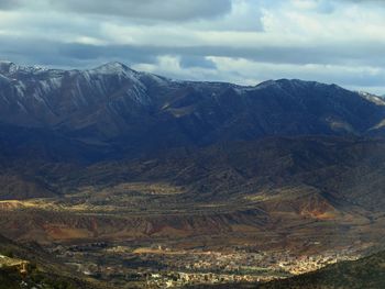 Scenic view of mountains against sky