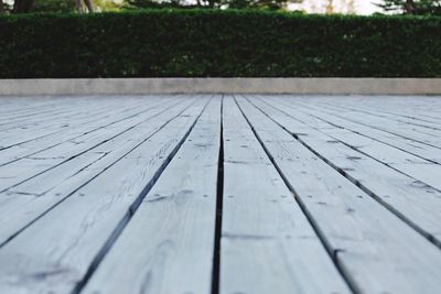 Close-up of wooden planks on wooden plank