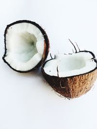 High angle view of ice cream against white background