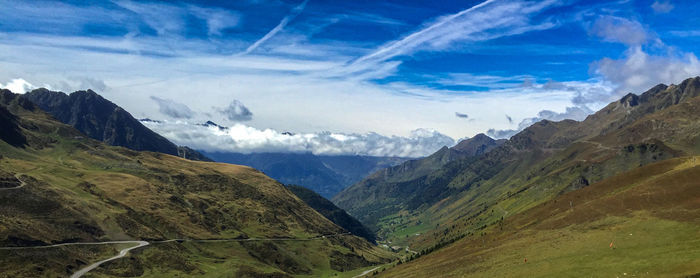 Scenic view of mountains against sky