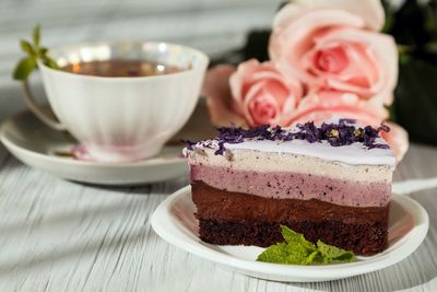 Close-up of cake on table